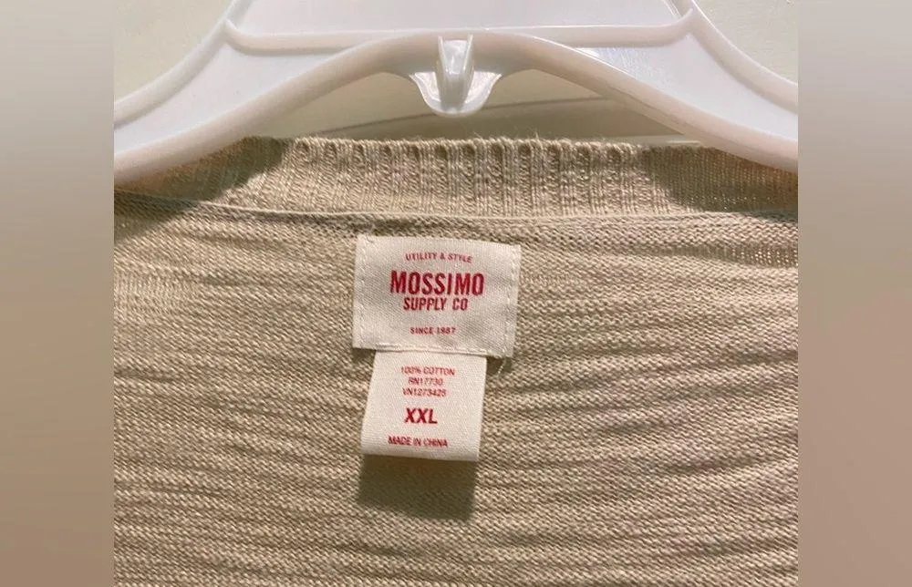 Mossimo Short Sleeve Beige Cardigan Size XXL - Image 3