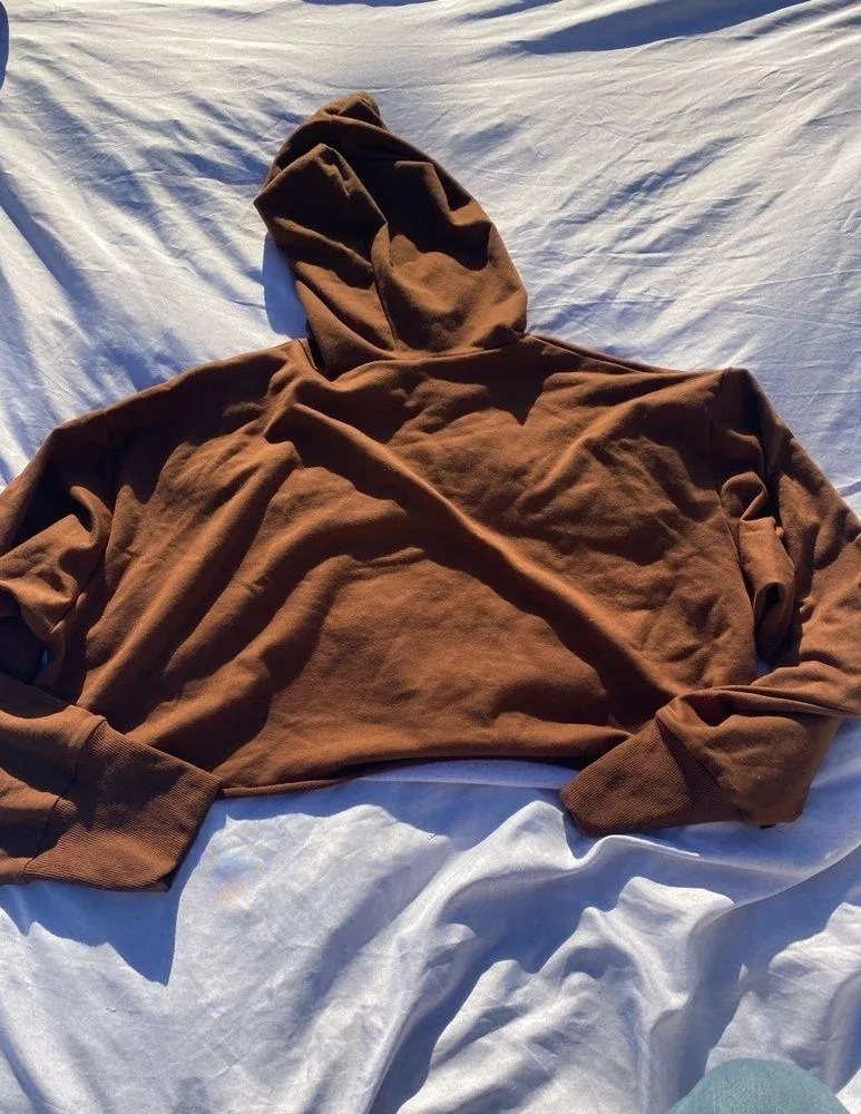 Brown Cropped Hoodie - Image 11