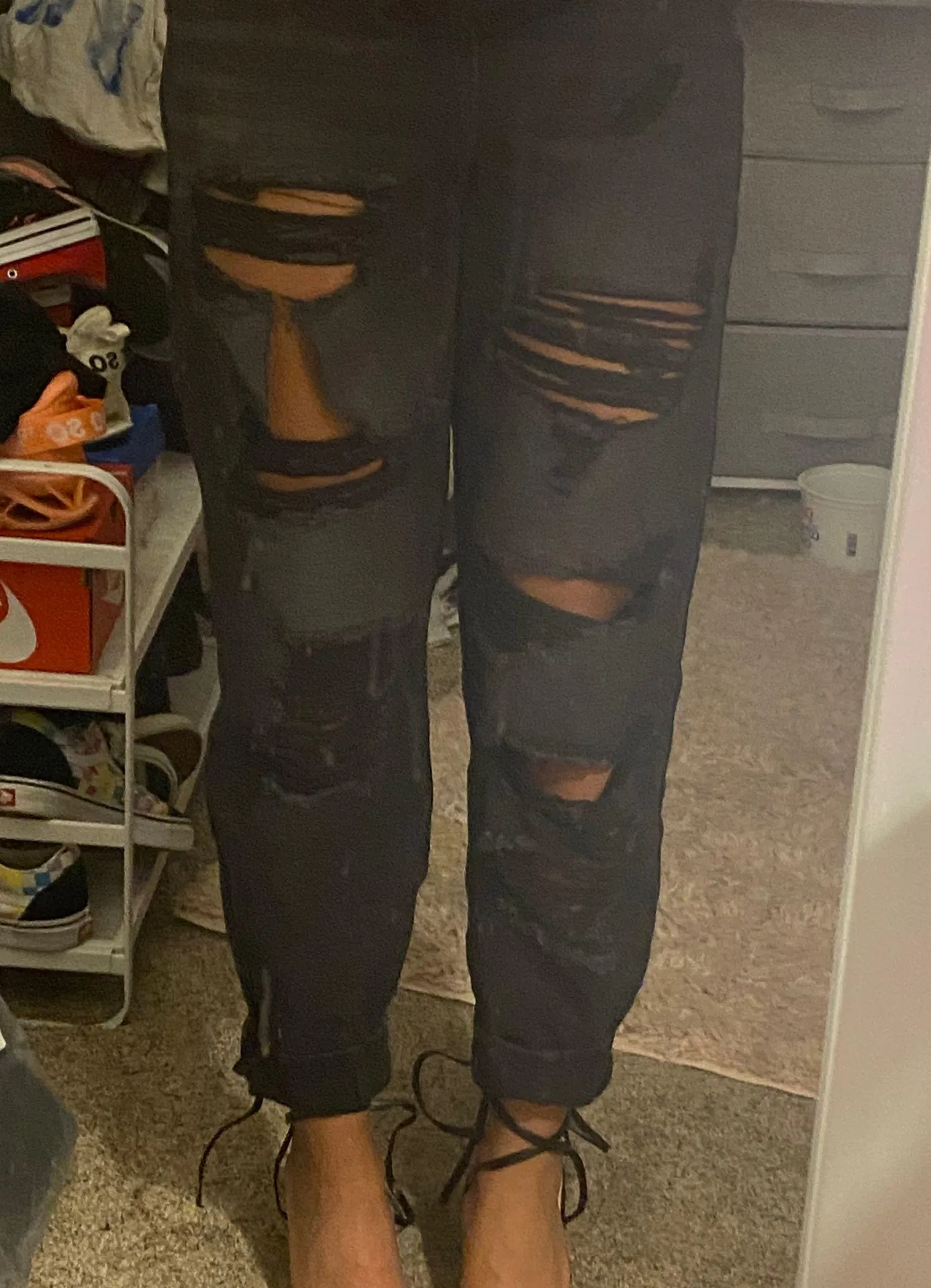 High Waist Ripped Skinny Jeans - Image 2
