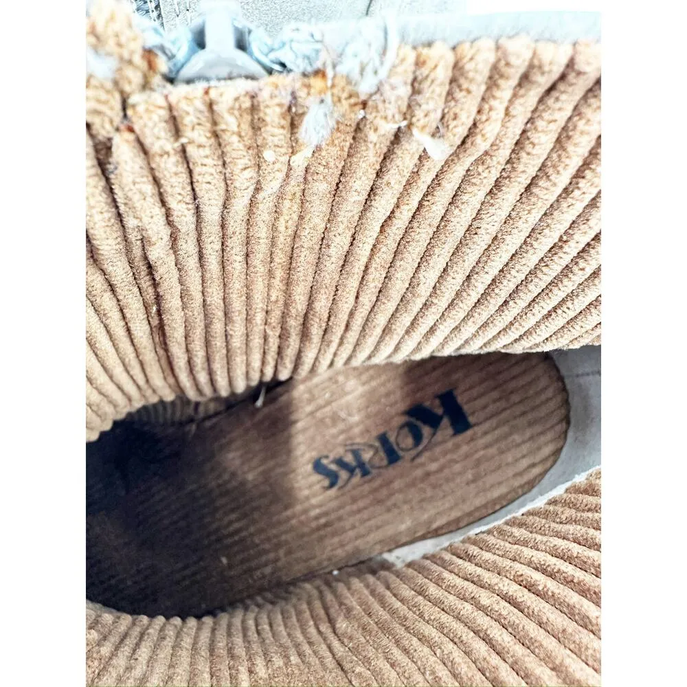 Korks Esmerelda Taupe Block Heel Lug Sole Ankle Booties Size 9M Tan - Image 6