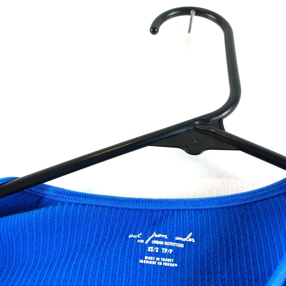 NWT Urban Outfitters Out From Under Heat Lightning Cut Out Seamless Top Blue - Image 6