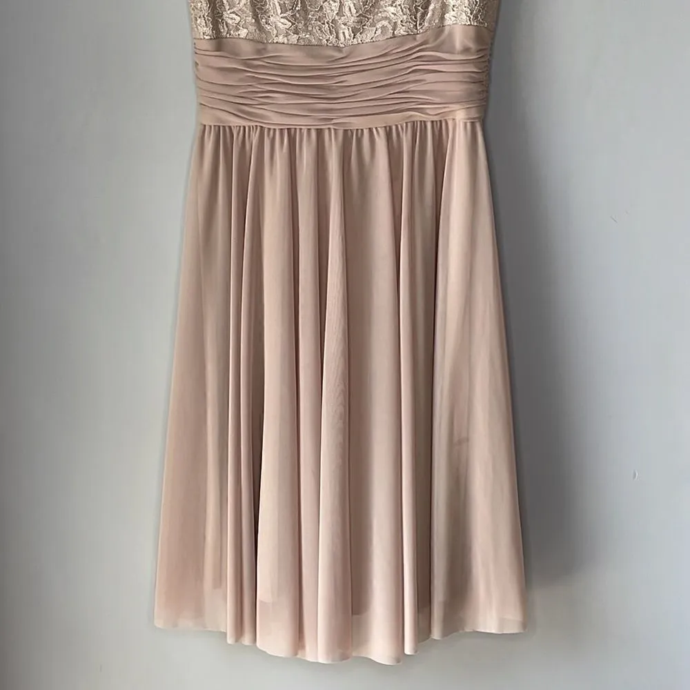 Jessica Howard Lace Chiffon Midi Dress Beige Neutral - Image 4