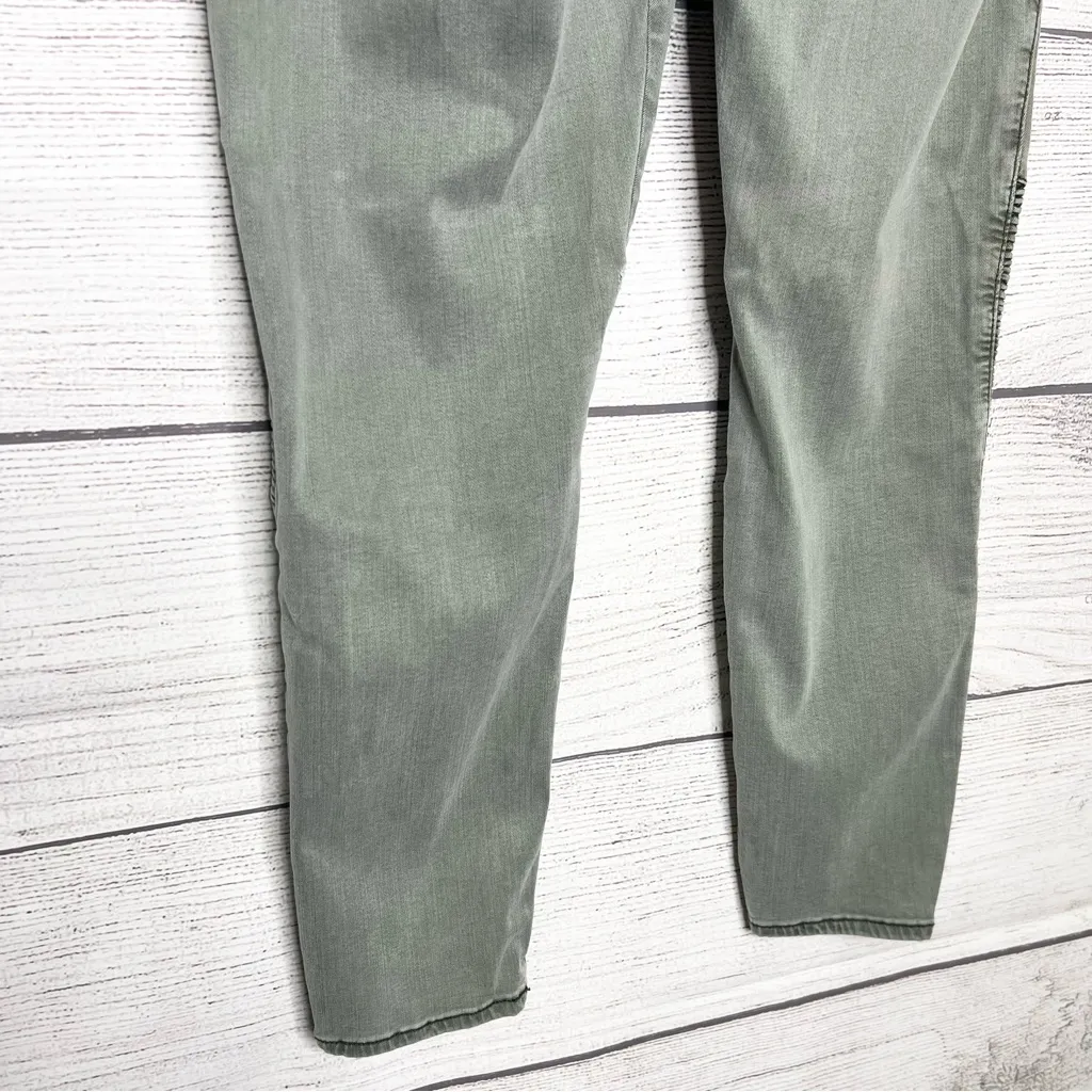 PISTOLA Moto Audrey Ribbed Knees Olive Green Gray Skinny Jeans Size 32 - Image 9