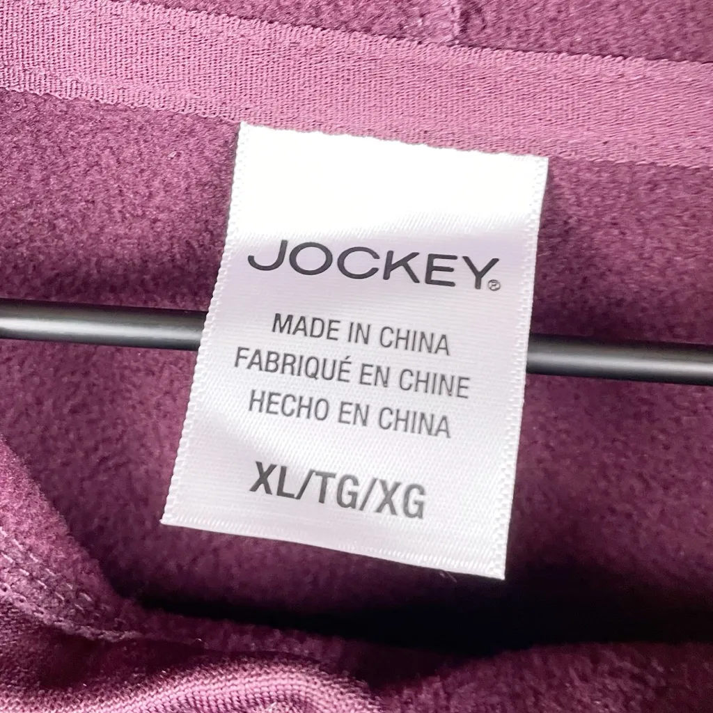 Jockey Funnel Neck Top Women's Size XL Fleece Lined Pullover Burgundy Red Cozy - Image 3