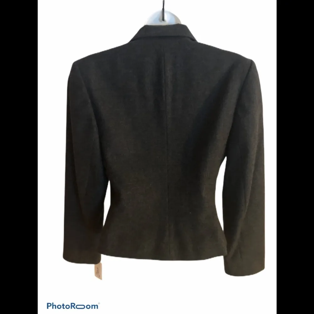 NWT VTG 80’s Miss Pendleton Wool Cropped Blazer Charcoal 4 Career Fall Fashion - Image 5