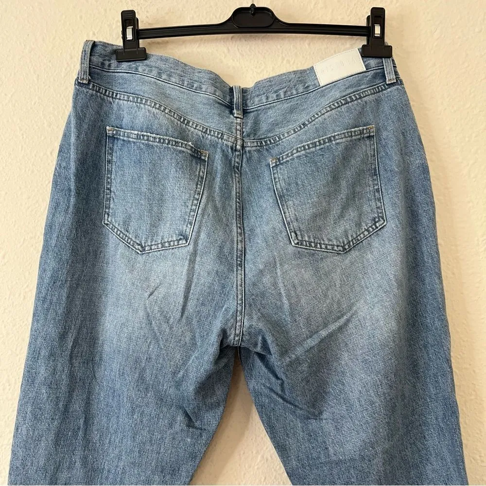 Pistola Presley Light Wash High Rise Distressed Jeans Relaxed Roller Size 33 - Image 8