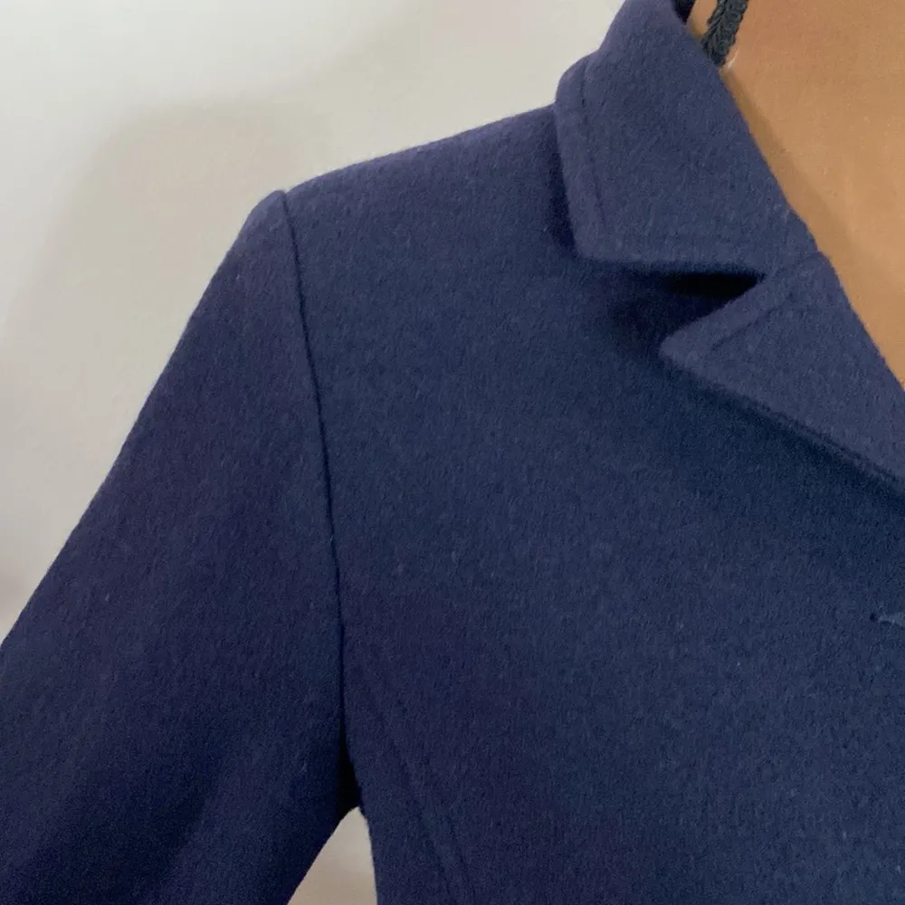 Giesswein vintage merino wool itch lapel navy pea coat pockets Austria sz EU 36 - Image 7