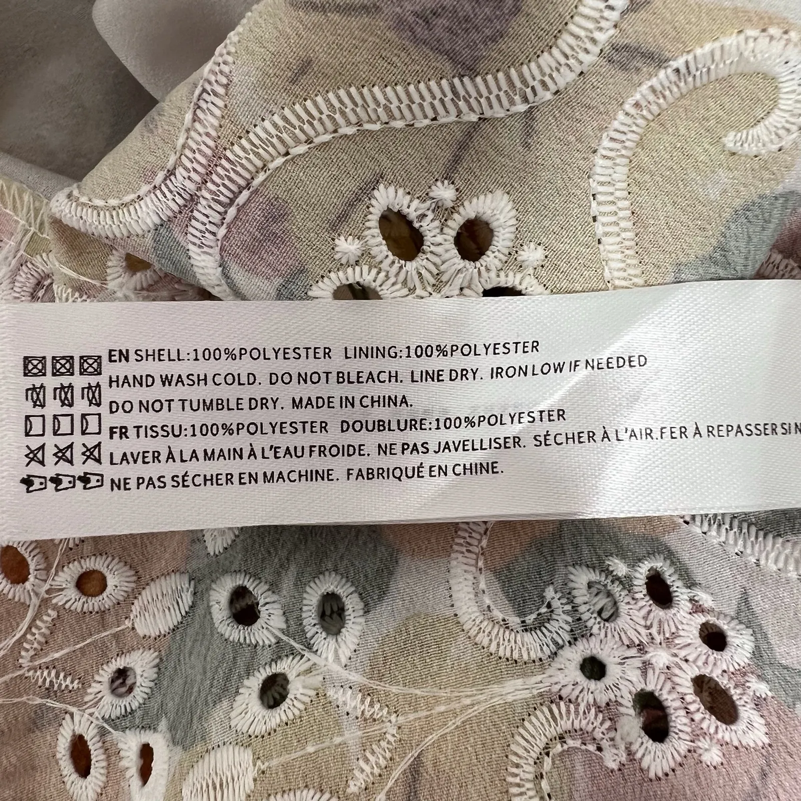 En Saison Presley Midi Dress Tiered Skirt Floral Embroidered M Ruffle Cottage Green Size M - Image 9