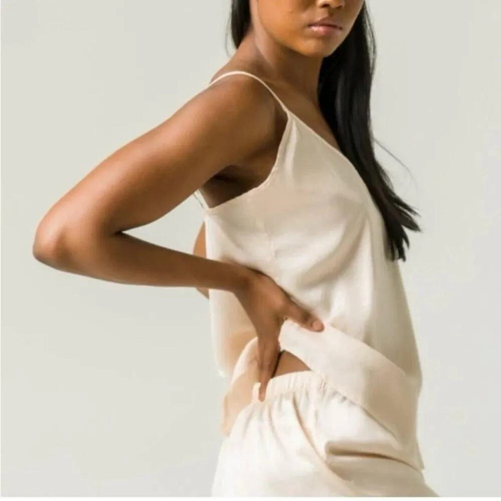 Ettitude Sateen Cami In Oat Organic Bamboo Layering Lounge Size S NEW - Image 2