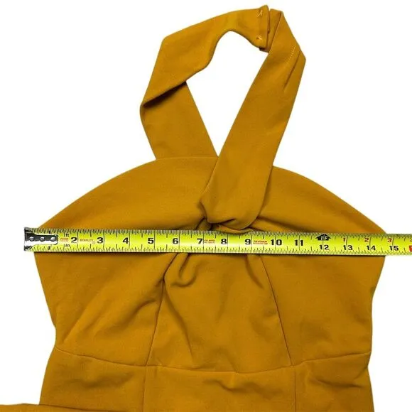 NWT‎ Lulus Mesmerizing Perfection Yellow Halter Neck Backless Maxi Dress Size S - Image 7