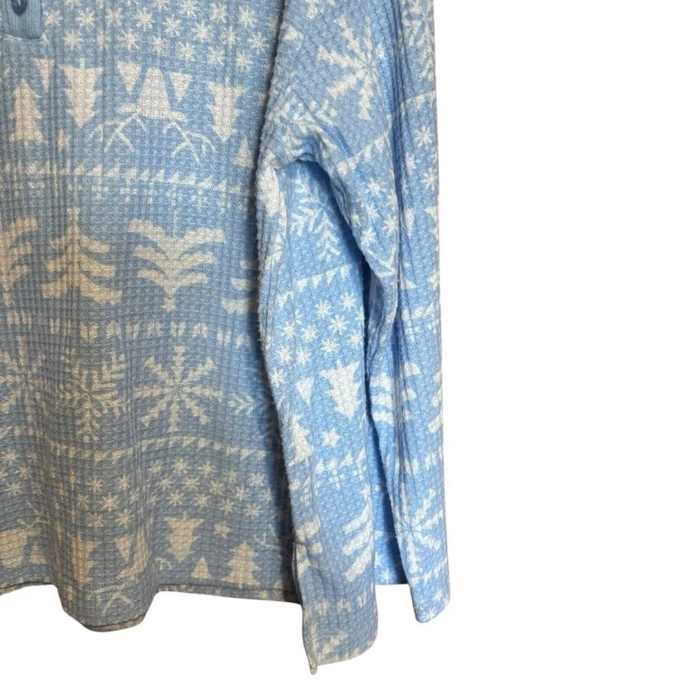 Joyspun Pajama Lounge Top Womens 2X 18W 20W Multicolor Holiday Print Blouse - Image 5