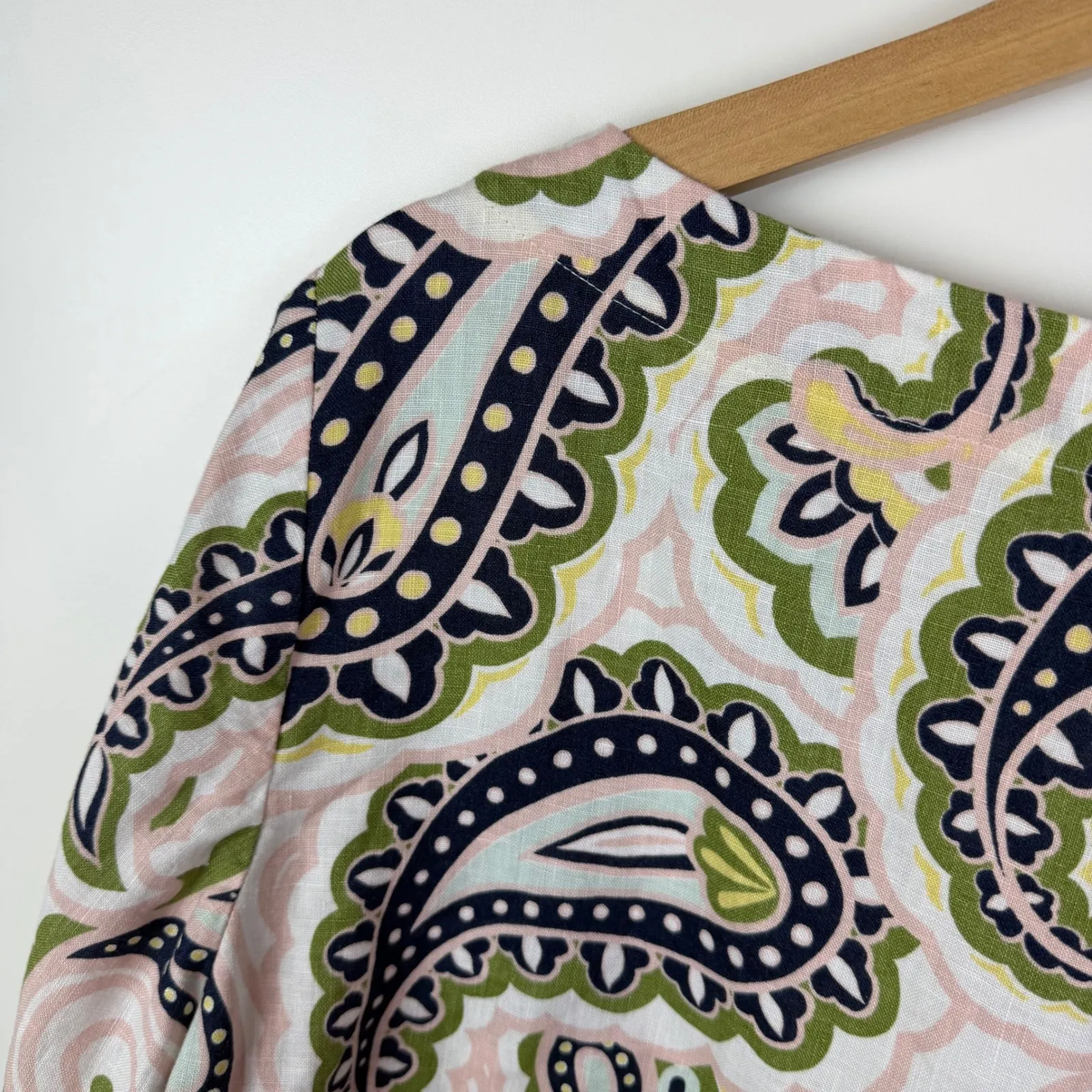 Boden Paisley Print Boat Neck 3/4 Sleeve Top Women UK 20/22 US 16/18 Pink Size undefined - Image 3