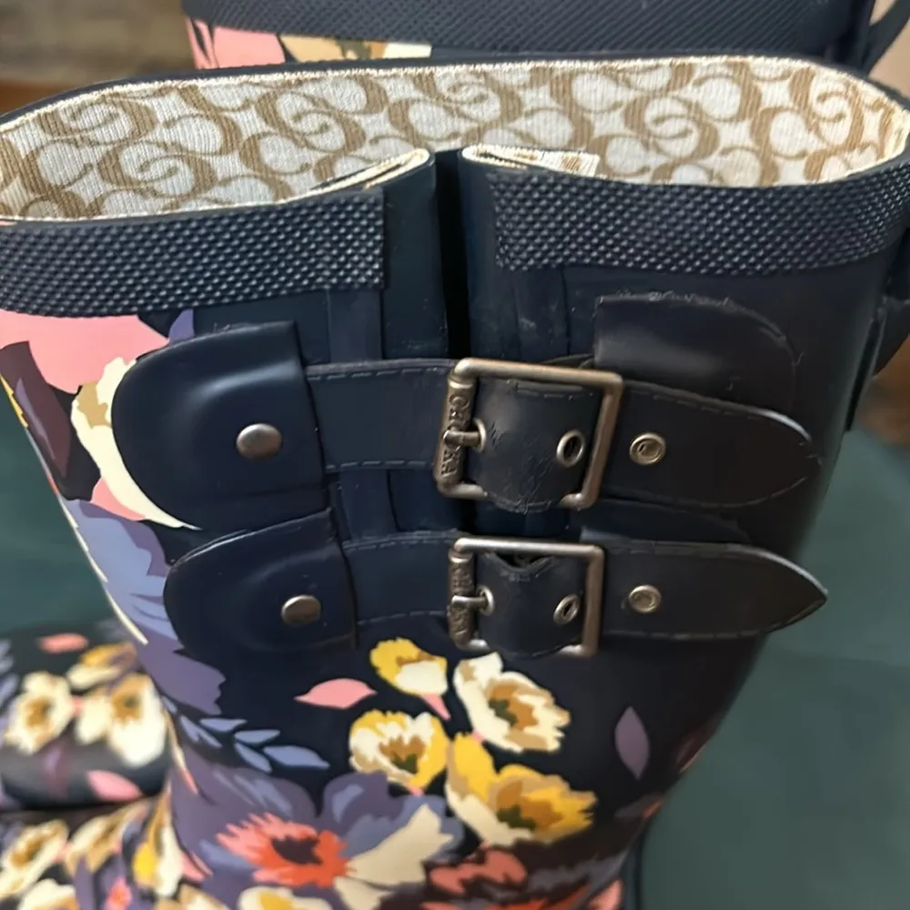 Chooka Floral Boom Navy Boots 7 - Image 4