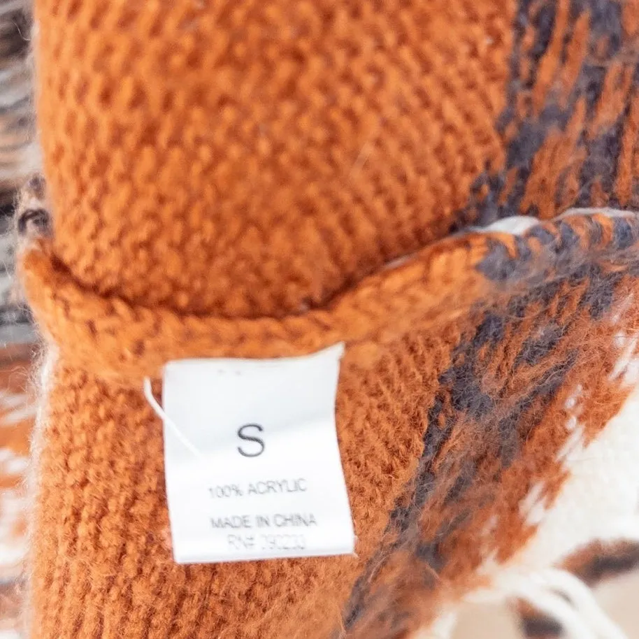 Kirra Womens Southwestern Hooded Cardigan Size S Tribal Bird Print Fringe Boho - Image 7