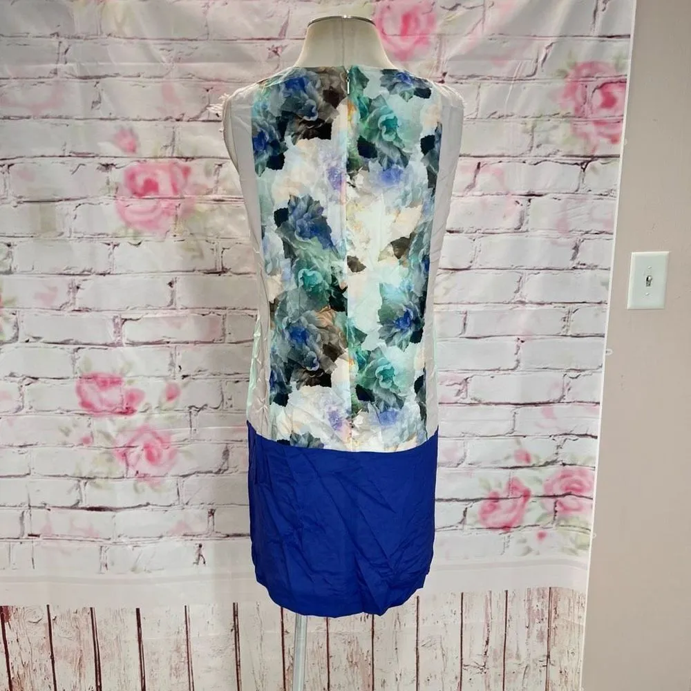 Rebecca Taylor Women's Sleeveless Enchanted Garden Silk Mini Dress Cream/Blue Si - Image 5