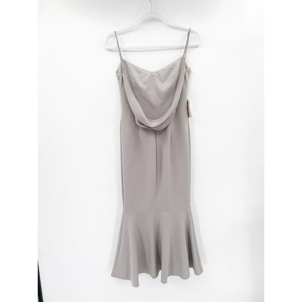 Katie May Twirl Dress in Dove Gray Draped Back Midi Dress XS NWT - Image 6