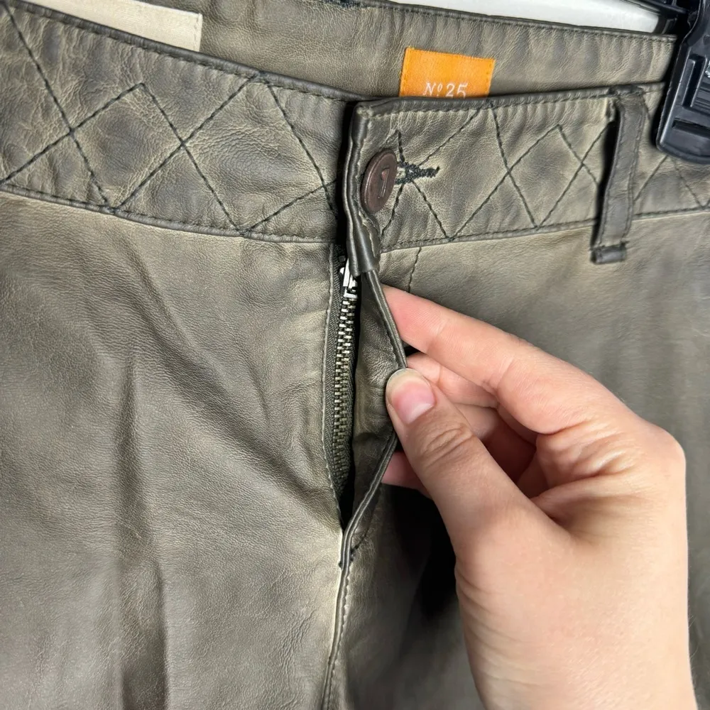 Anthropologie Pilcro quilted vegan breather mini shorts in bronze hue size 25 Tan - Image 4