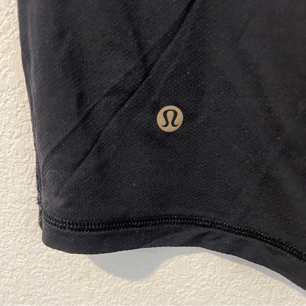 Lululemon Black & Gray Striped Womens Cap Sleeve Scoop Neck Top Mesh Back Size 6 - Image 10