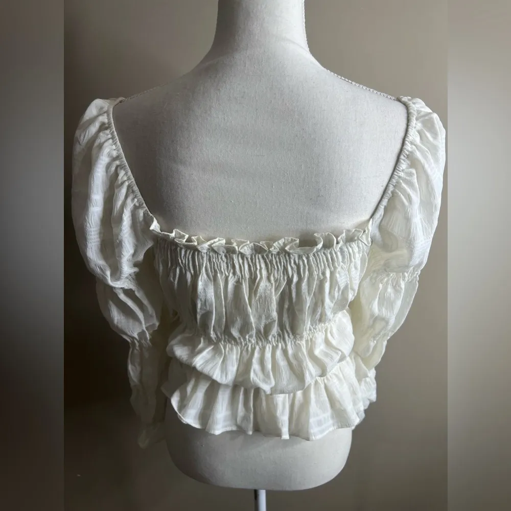 Unbranded semi sheer ruffle peasant top small - Image 10