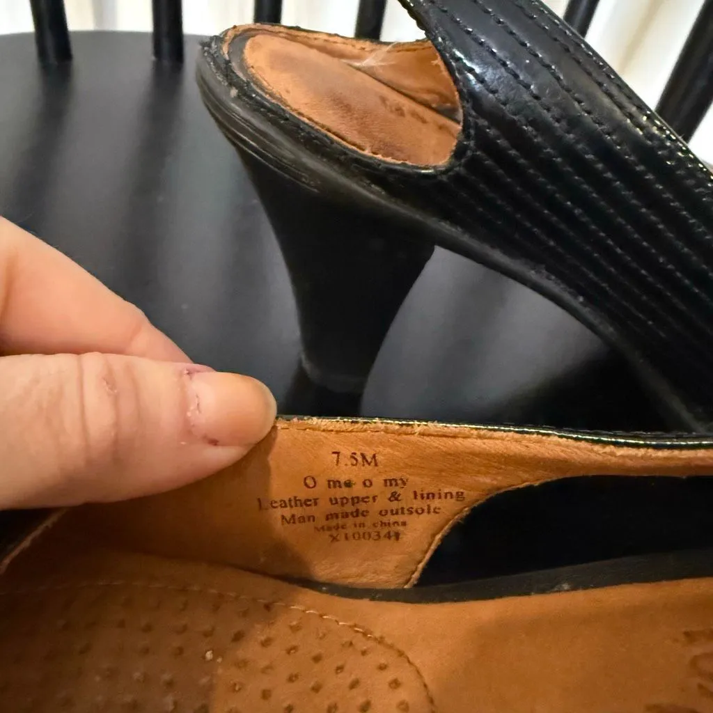 Gentle Souls Kenneth Cole O Me Oh My black leather heeled sandals size 7.5 - Image 5