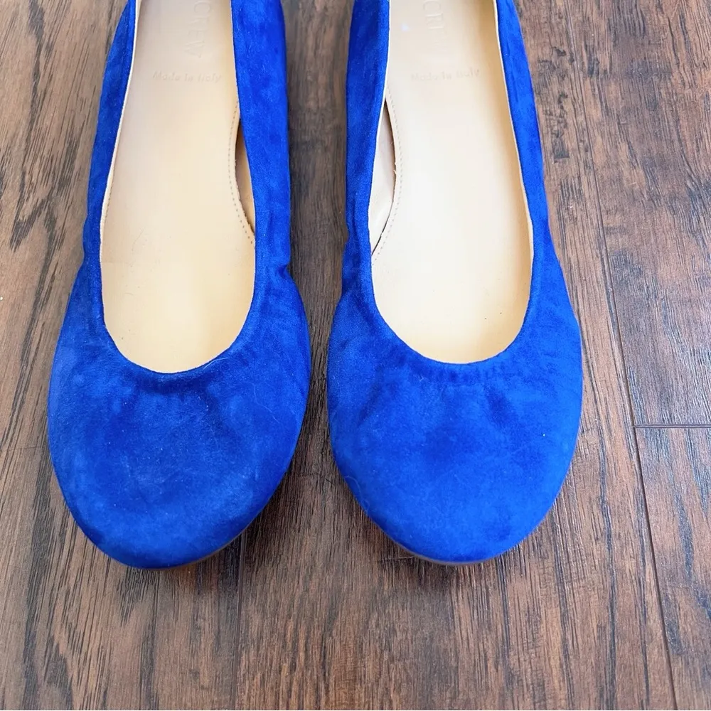 J Crew • Cece Suede Ballet Flat cobalt blue Bluebird suede round toe 46198 - Image 3