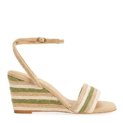 Jeffery Campbell Women's Sailboat Wedge Jute Sandals, Tan/Green,‎ Size 9, NWT - Image 2
