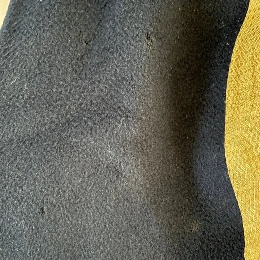 Vintage Ashley Scott Long Wool Overcoat 100% Wool Sz L/XL Navy Blue Gold Size L - Image 10