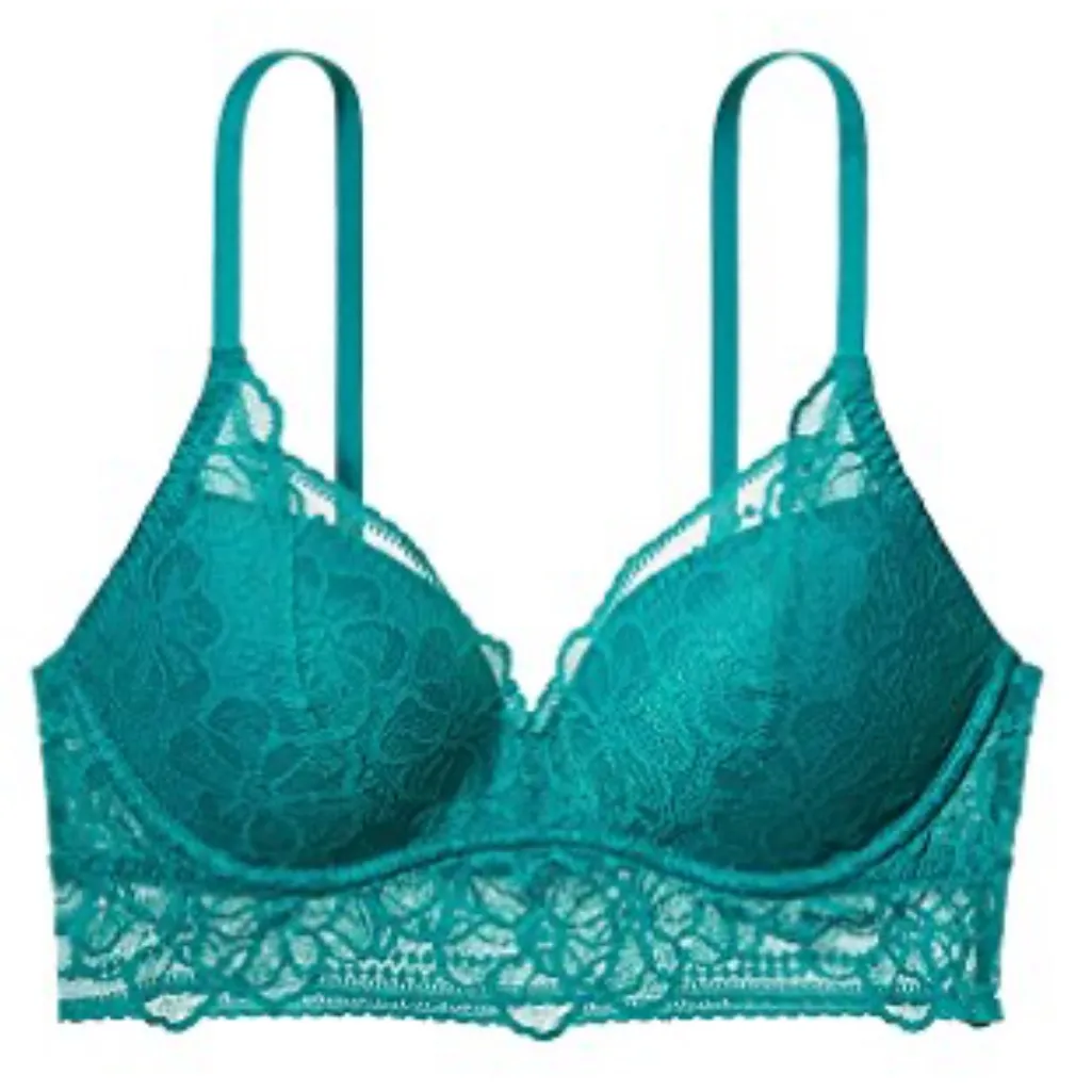 Victoria’s Secret PINK Lace Tropical Teal Push-up
Bralette - Image 3