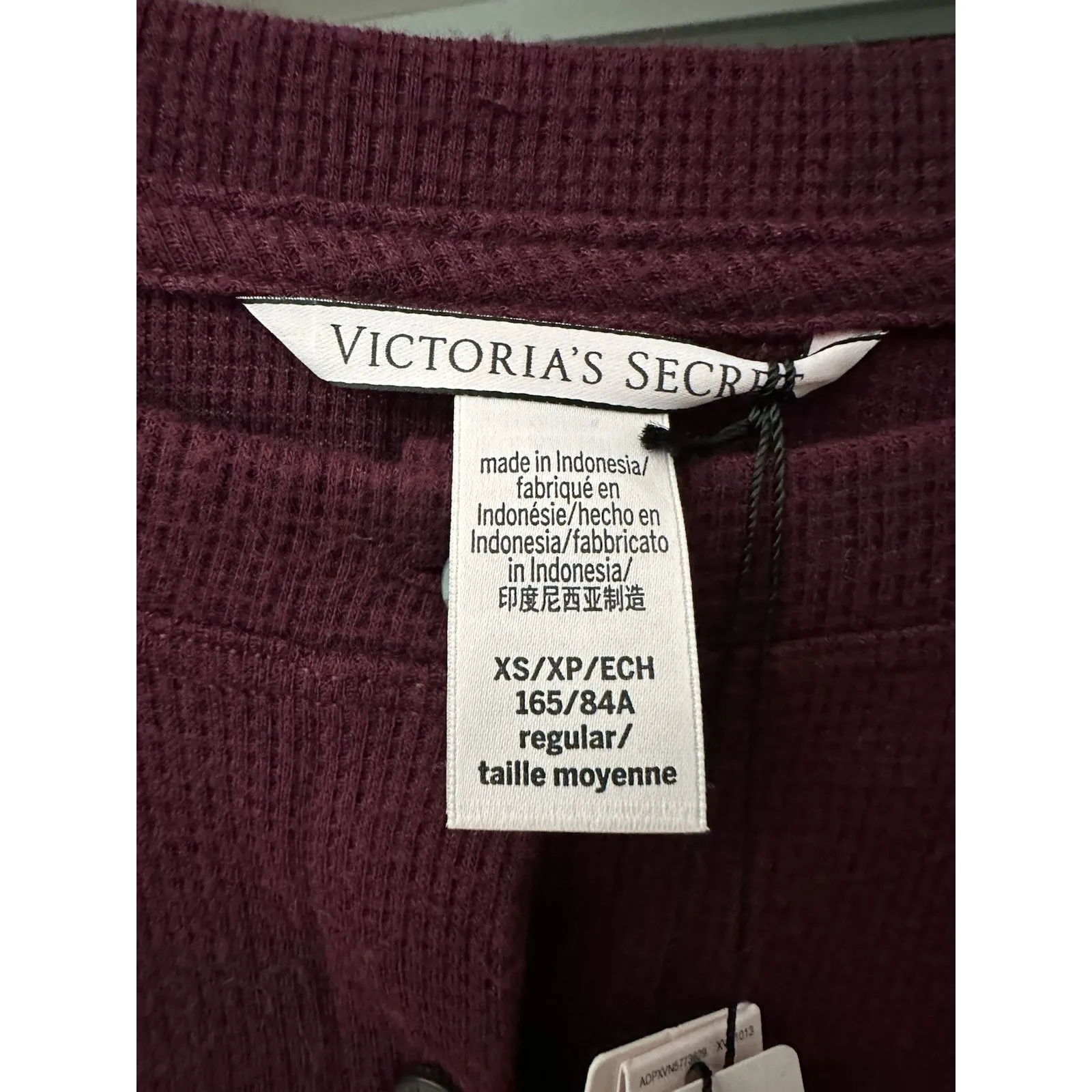 NWT Victoria Secret Top Womens XS Sweater Lounge Shirt Long Sleeve Henley FF11-3 - Image 2