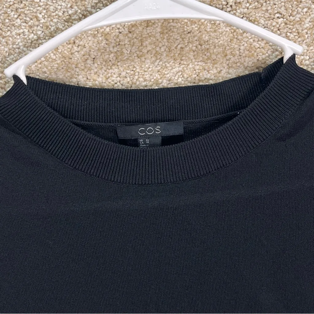 Imperfect COS baby doll top black short sleeve xs women's top cute 90s Y2K style - Image 8