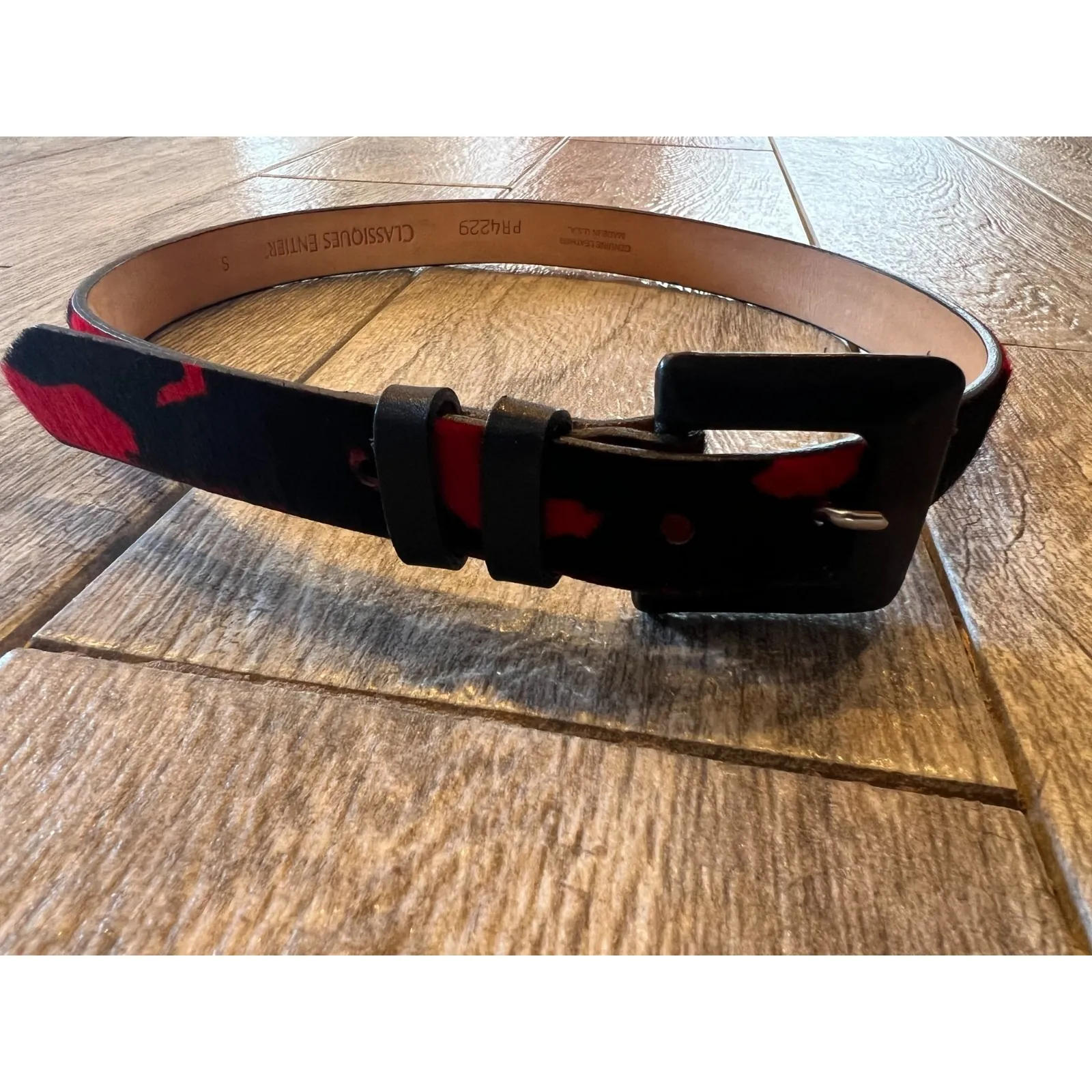 Classiques Entier‎ Patent Leather Belt Womens Small USA PR4229 Cow Print Rodeo - Image 9