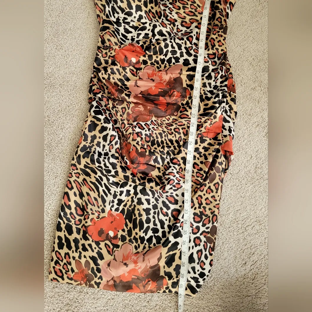 Signature By Sangrita Animal Print Dress Size 12 Brown - Image 13