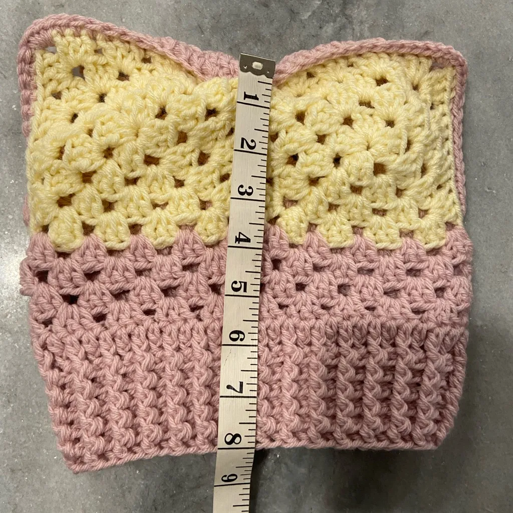 Handmade Crochet Cat Animal Ear Beanie Hat Cozy Ribbed Brim Stretch Winter Hat - Image 5