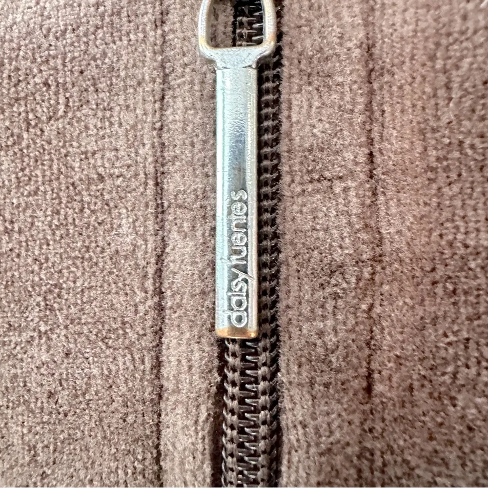 Retro Y2K Daisy Fuentes Brown Velour Zip Hoodie Lace Trim Size M - Image 7