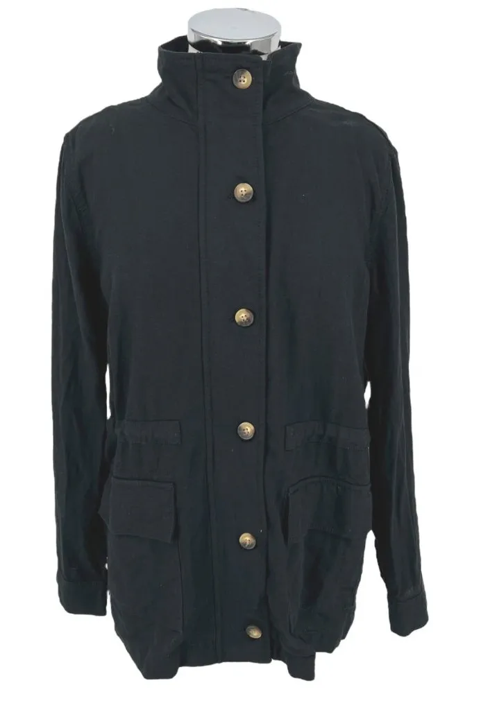 Market & Spruce Linen-Blend Utility Jacket Lightweight Black Size Small NWT - Image 1