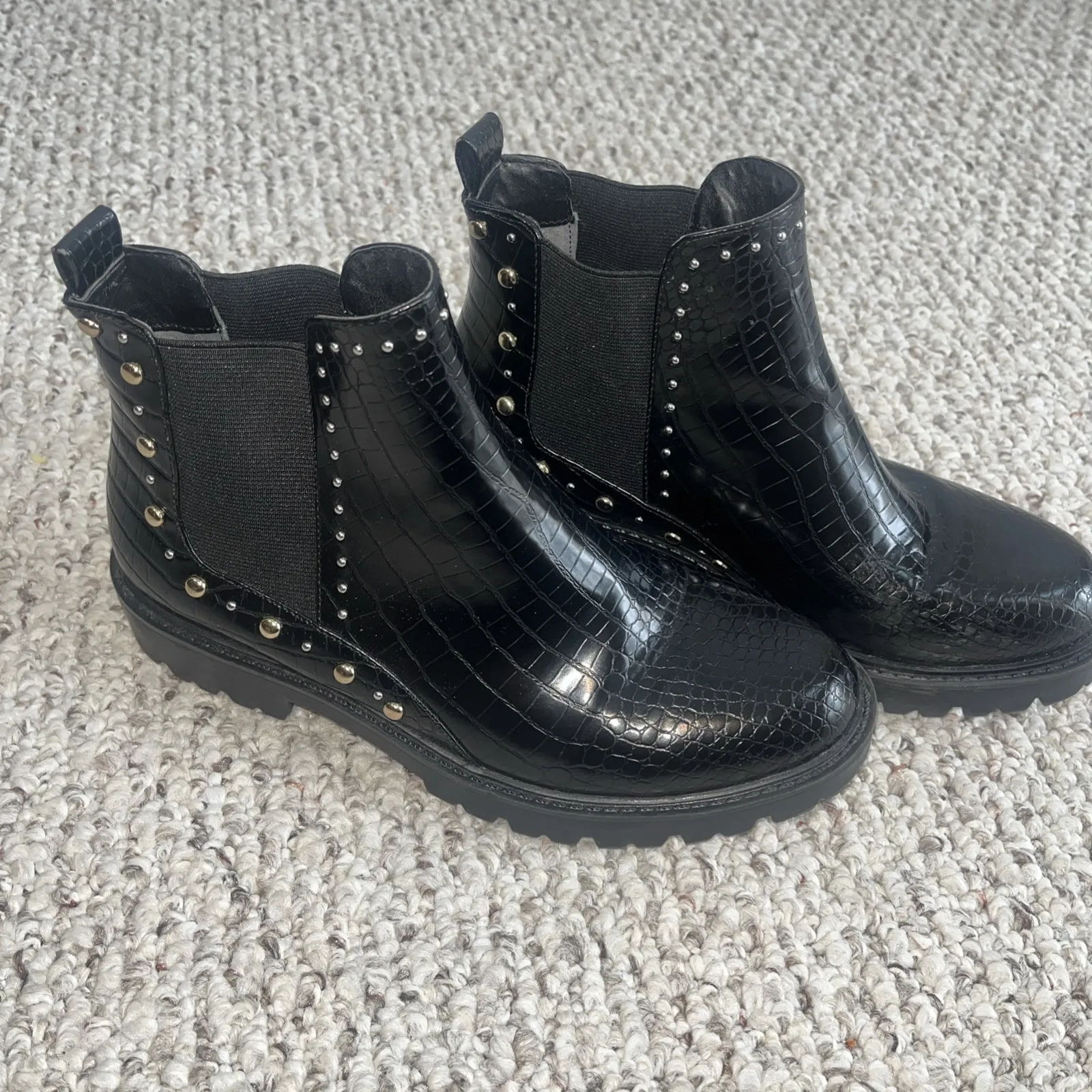 Charles By Charles David Radar Goth Punk Edgy Studded Chelsea Boot Size 7 - Image 9