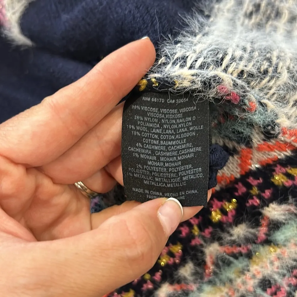 Anthropologie sleeping on snow fair isle eyelash cardigan sweater XS/S - Image 9