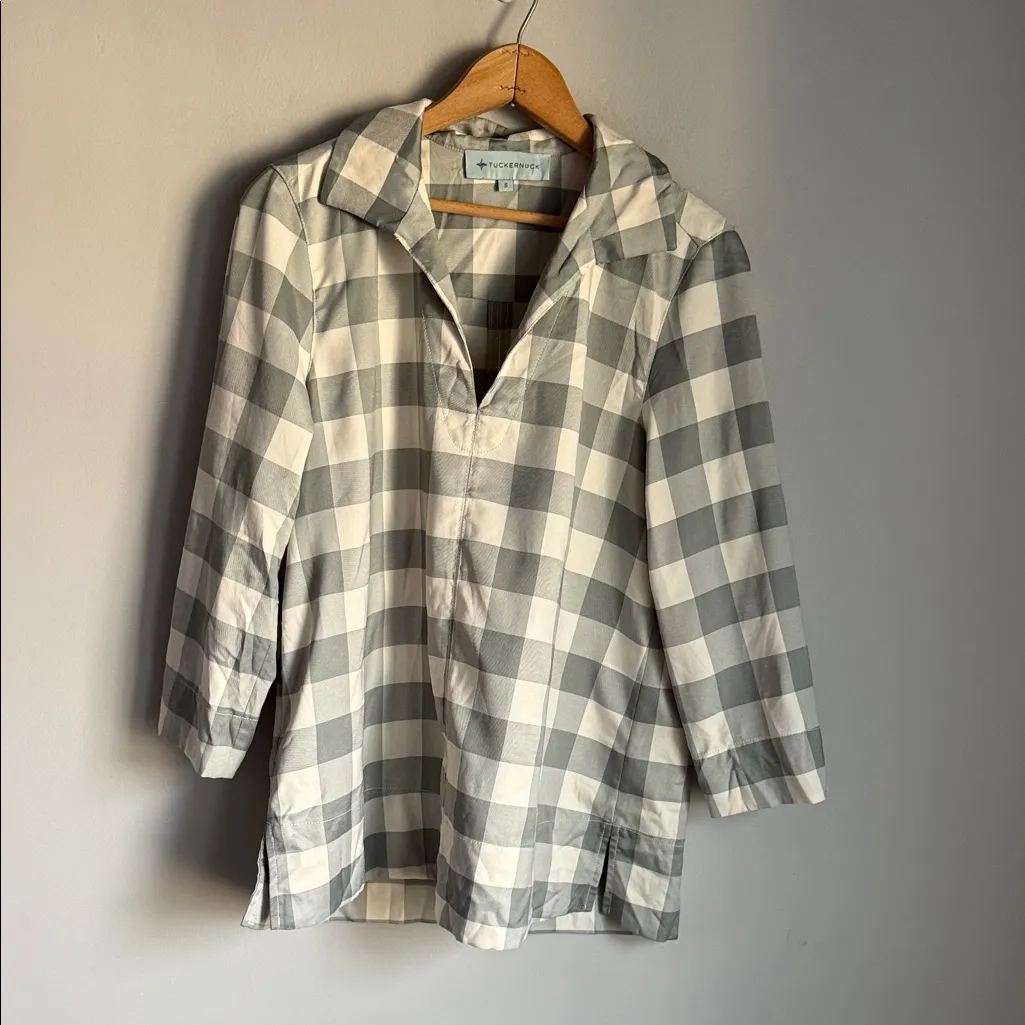Tuckernuck Sage Gingham Margot Top Small - Image 2