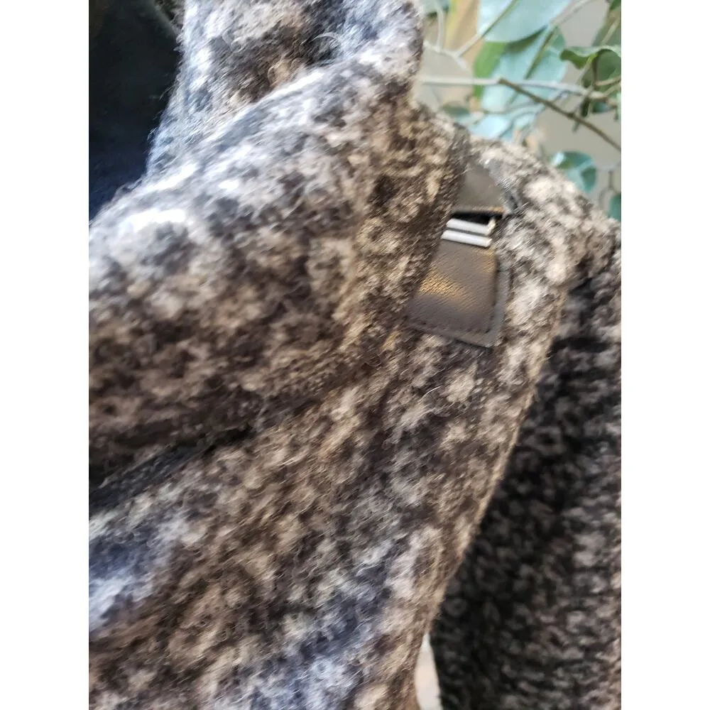 Willi Smith Blazer Jacket Women's Size Large Black Wool Blend Cowl Neck Strap - Image 6