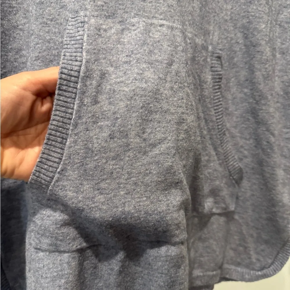 Cyrus Soft Knit Hooded Sweater Pullover Blue Pocket Top Size M - Image 5
