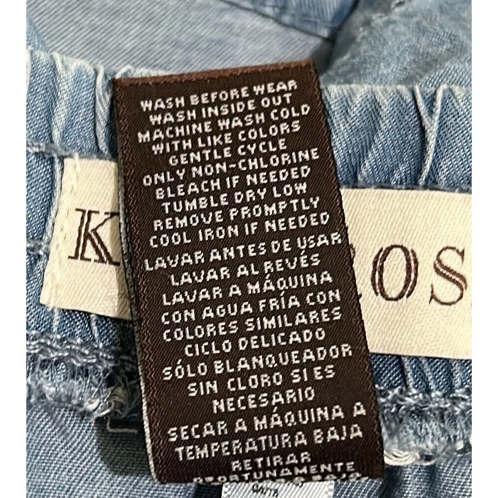 Knox Rose Chambray Embroidered Shorts‎ Womens Size L Drawstring Boho Multicolor - Image 6