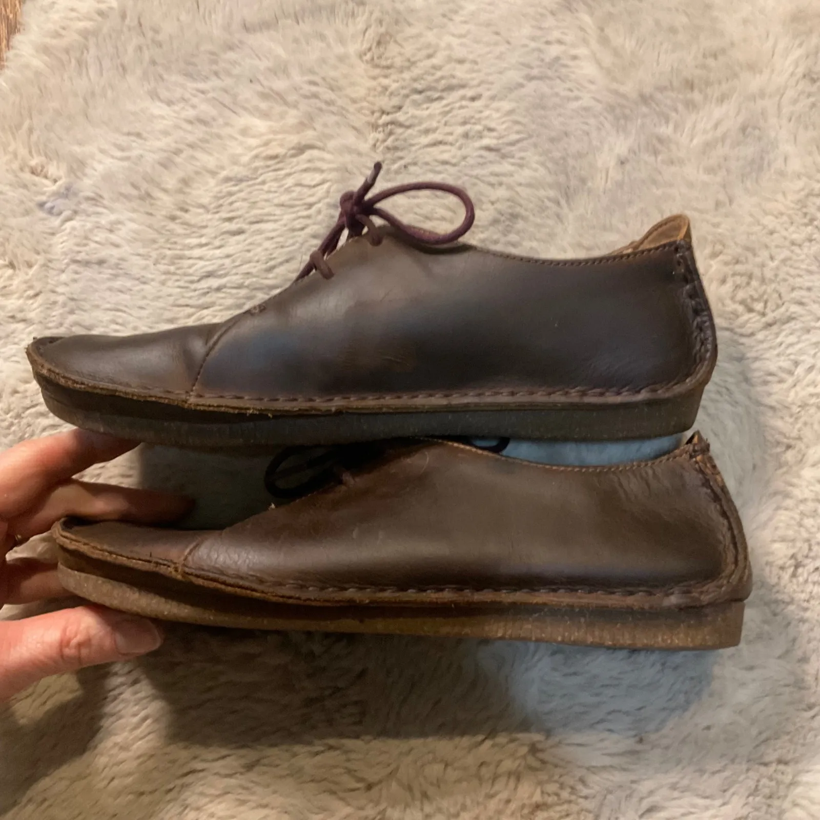 Clark's Janey Mae Oxford Size 10 Leather Unstructured Shoes Womens Lace Up - Image 4