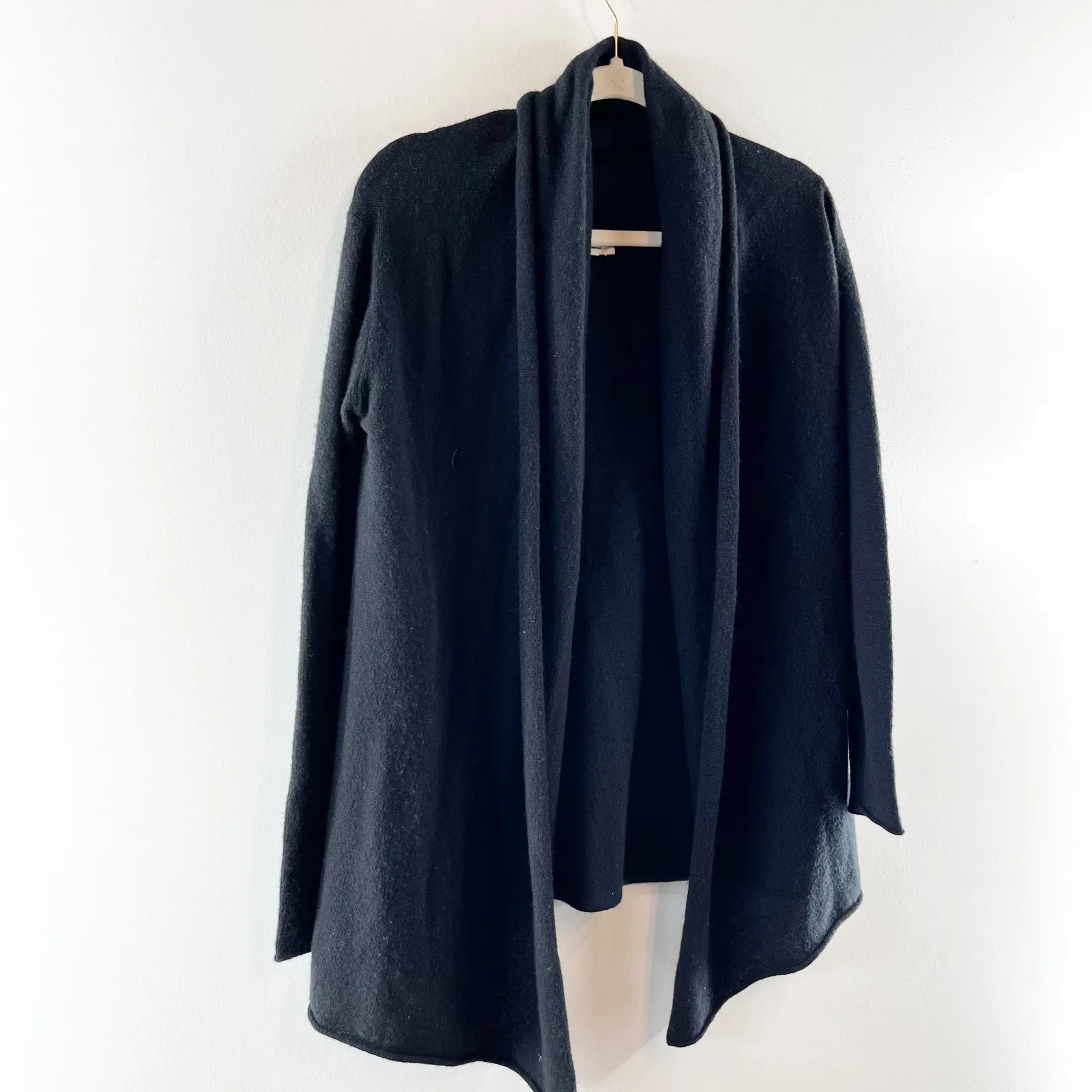 Club Monaco Cristina 100% Cashmere Shawl Lapel Cardigan Sweater Black Small - Image 6