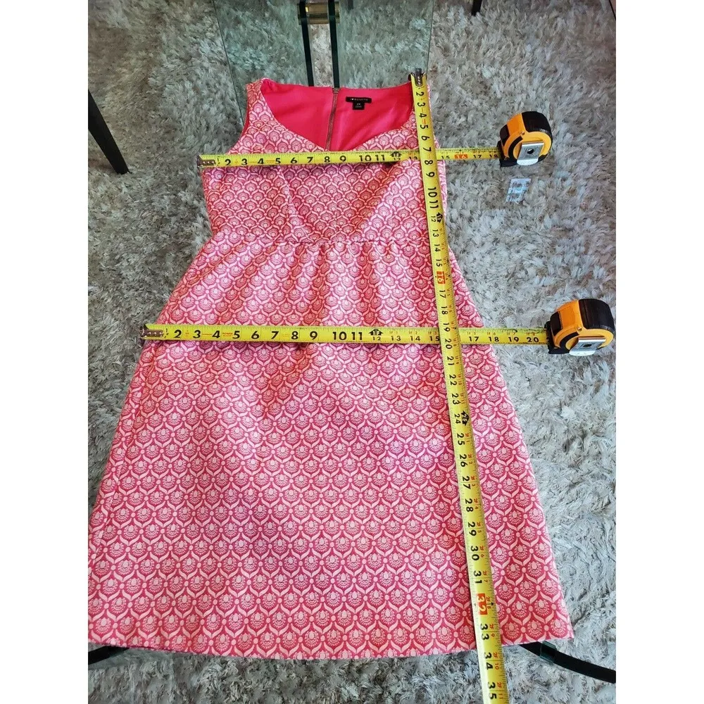 I Heart Ronson Women's Pink Cotton Scoop Neck Sleeveless Knee Length Dress XS - Image 10
