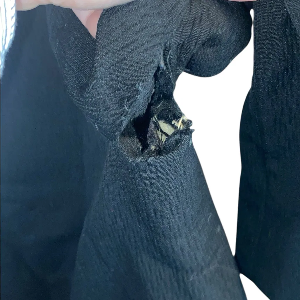 Vintage Forstmann 50's Black Wool Mink Fur Collar Pea Coat Overcoat Mid Century Size L - Image 11