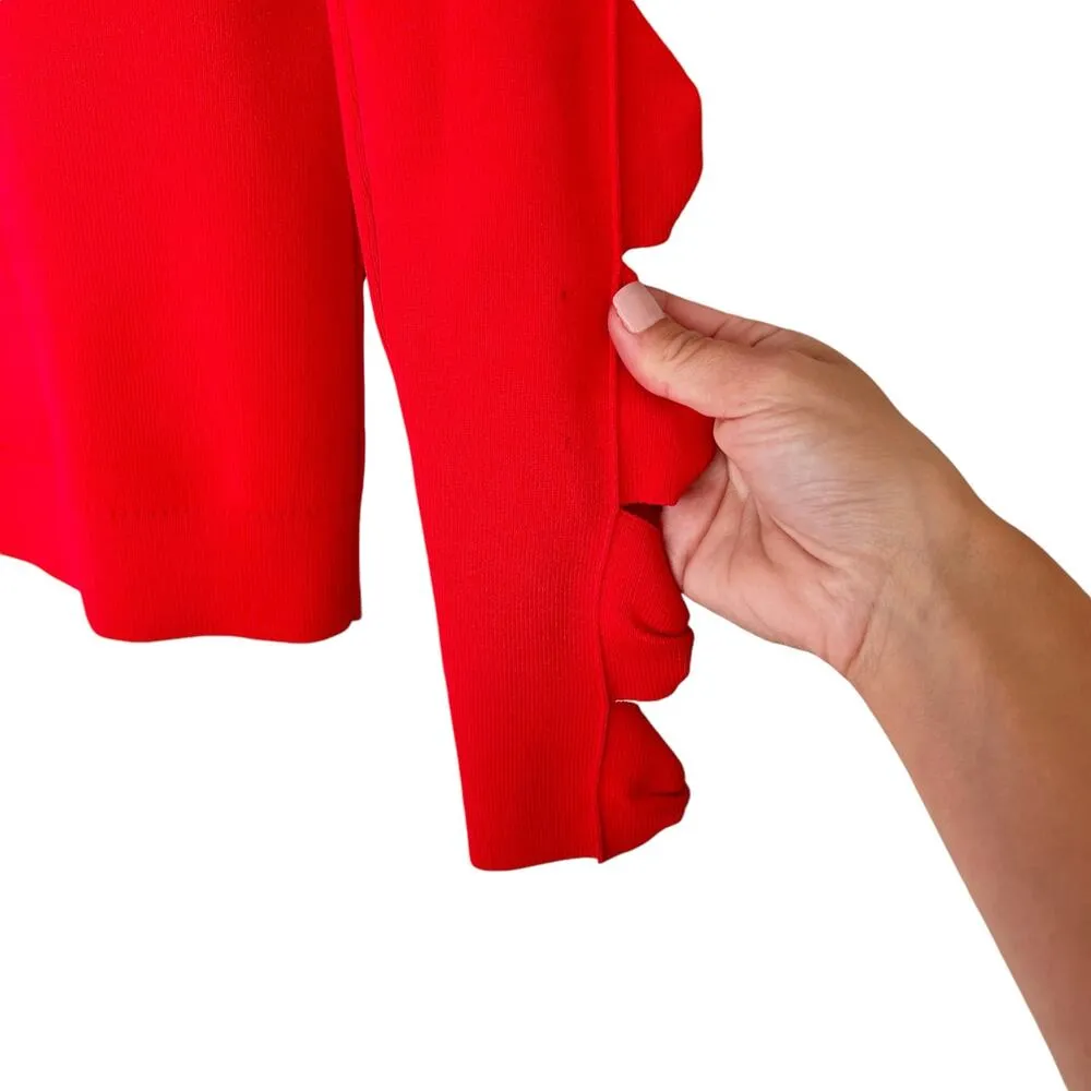 Ted Baker London Red Yonoh Long Sleeve Cut Out Blouse Sz 2 - Image 6