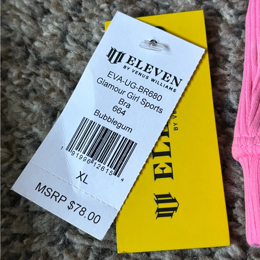 Eleven by Venus Williams Glamour Girl Sports Bra Bubblegum Pink Size XL - Image 4