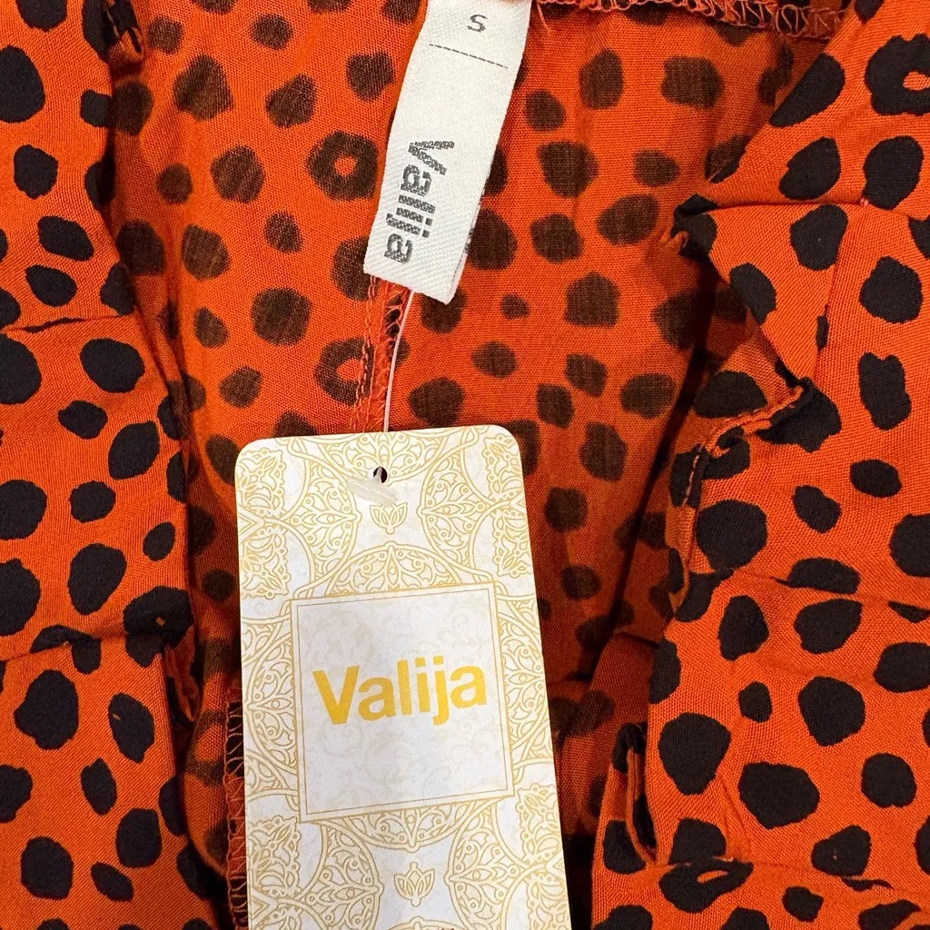 Valija “Harvard Pant” – NWT – Small – Orange + Black Dot Print Wide Leg Pants - Image 3