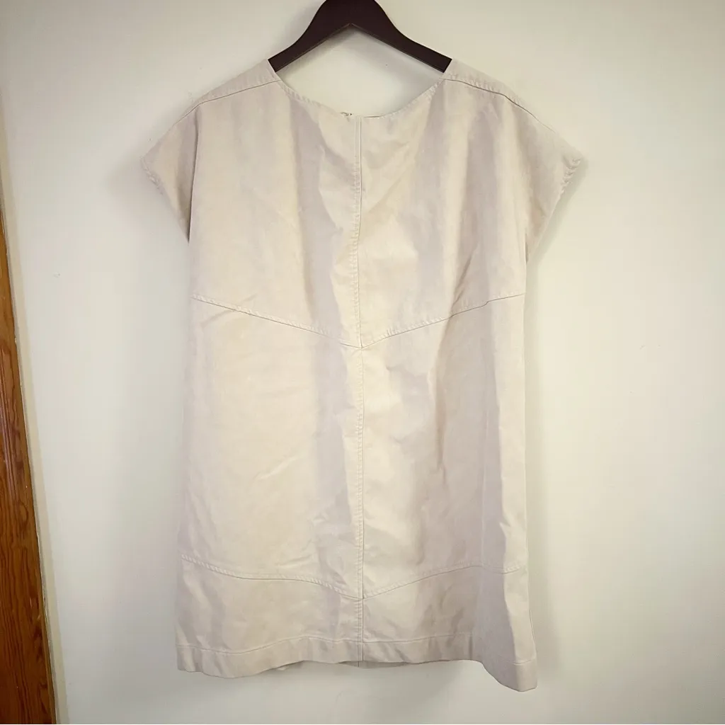 Free People Sawyer Vegan Suede Mini Dress Size Large Beige Open Back - Image 3