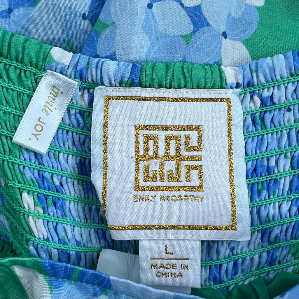 EMILY MCCARTHY daphne dress in hydrangea stripe sz L Green Size L - Image 5